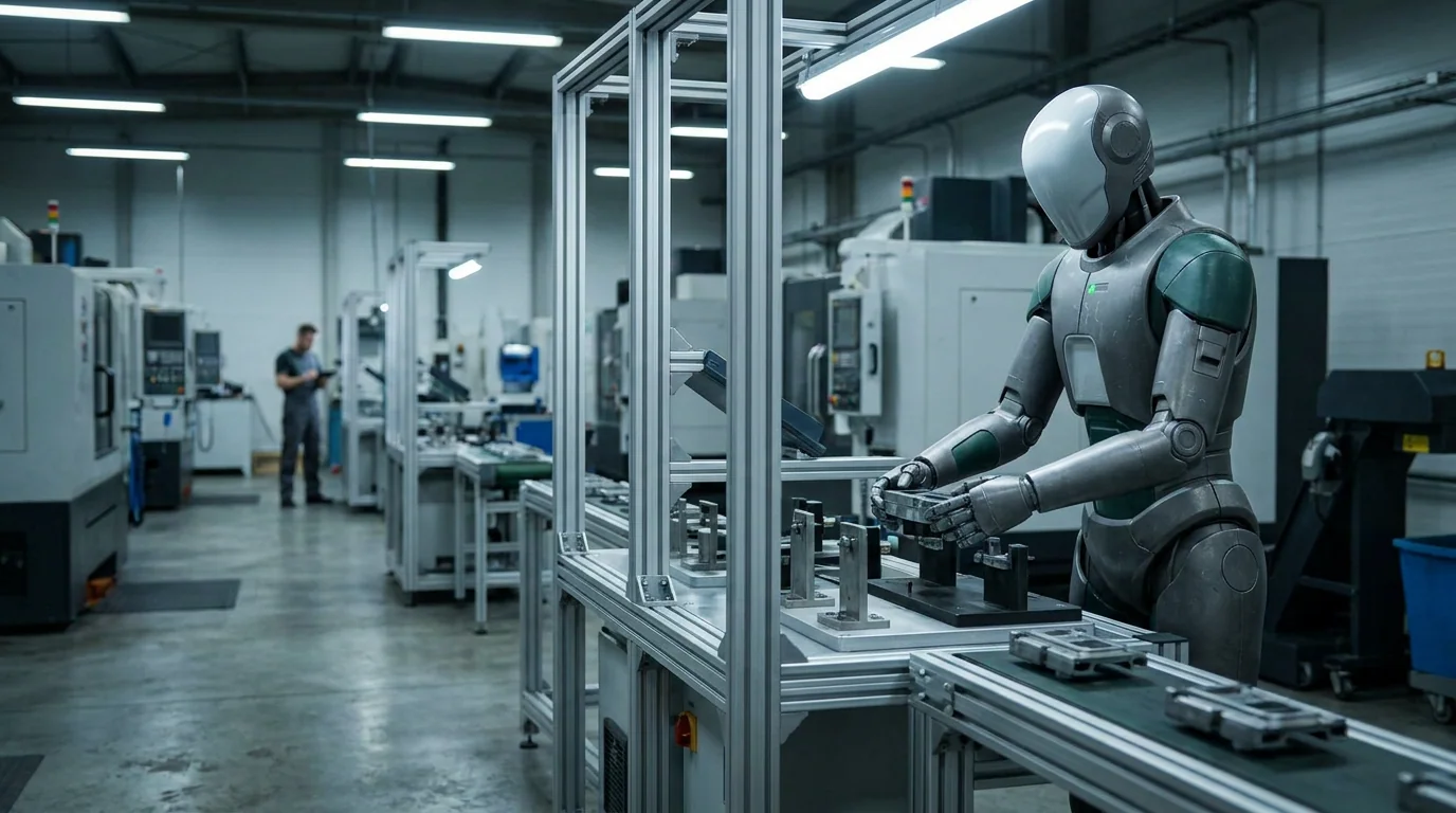 HV-1 Operator tending a machine in a flexible manufacturing cell